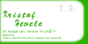 kristof hevele business card